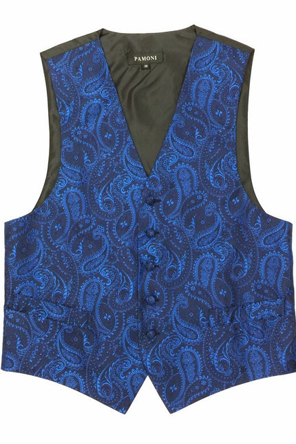 Navy paisley waistcoat