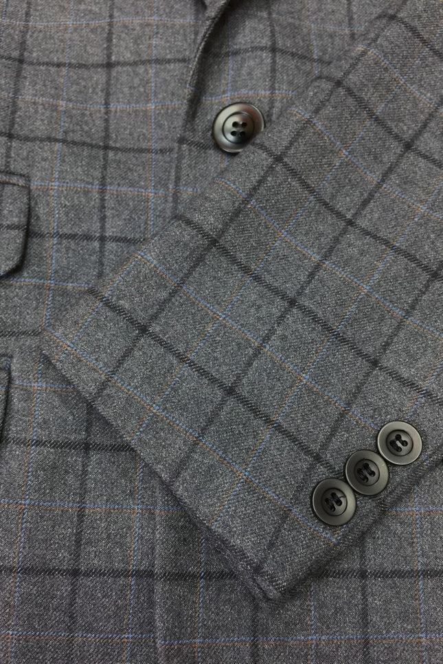 Grey Check Tweed Blazer - Pamoni