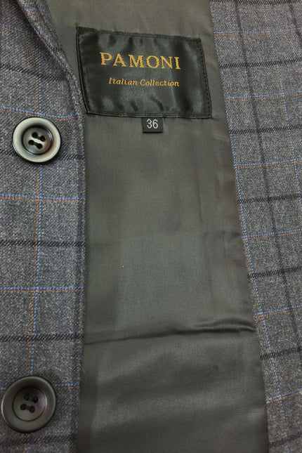 Grey Check Tweed Blazer - Pamoni
