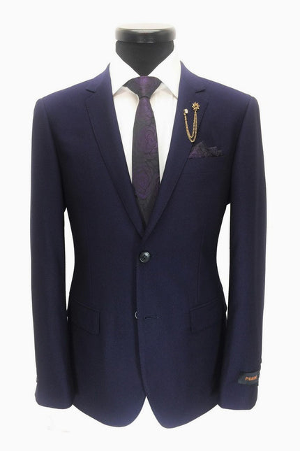 Violet Birdseye 2-button Slim Fit Suit