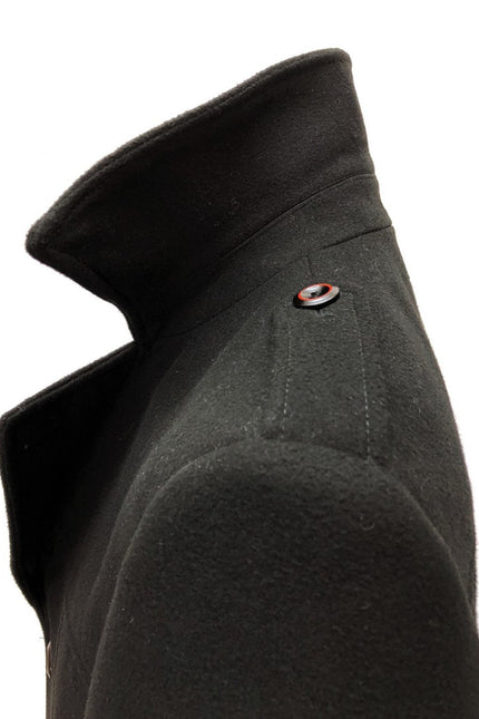 Slim Fit Black Wool Blend Coat