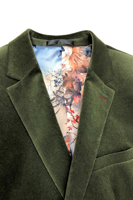 Green Velvet Slim Fit Blazer