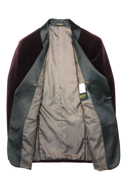 veste de smoking en velours bordeaux effet peau de serpent