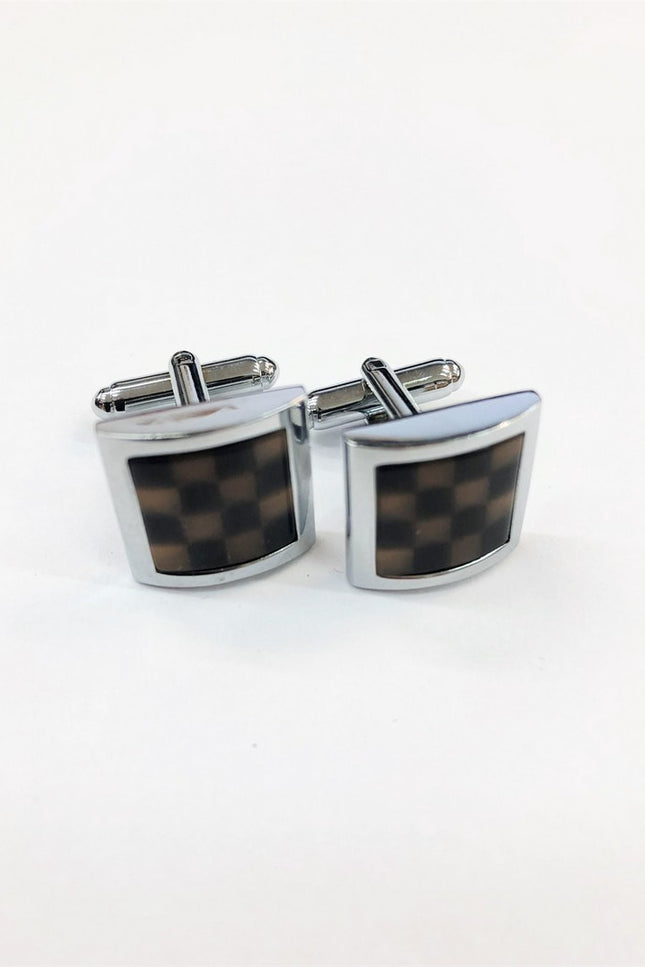 Black & Brown Chequered Cufflinks