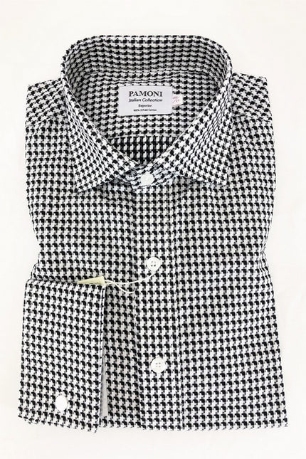 Grey Dog Tooth Slim Fit Shirt