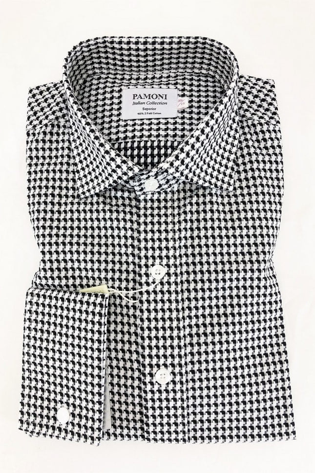 Grey Dog Tooth Slim Fit Shirt