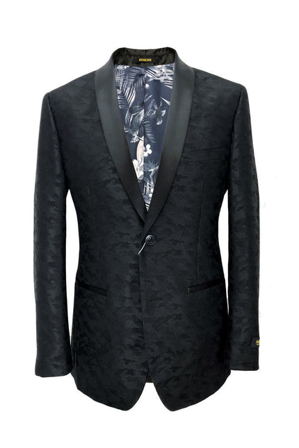 Black Jacquard Brocade Dinner Jacket