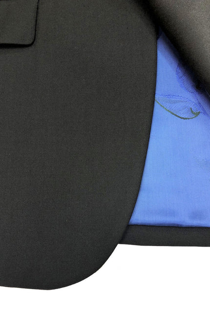 Black tuxedo zoomed in poly-viscose, wool blend material - Pamoni