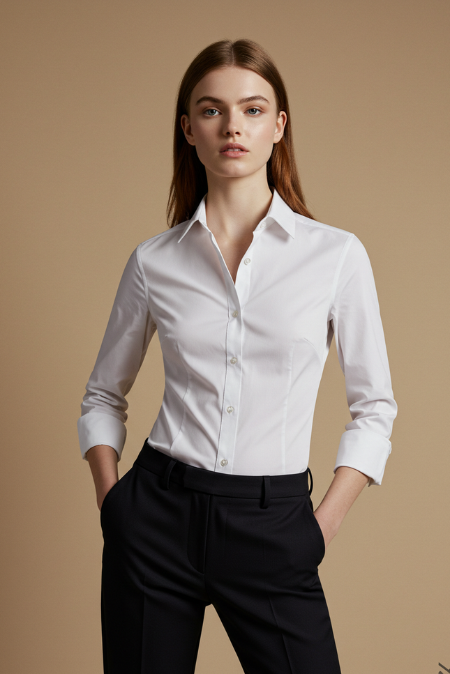 Women's Classic White Fitted Shirt